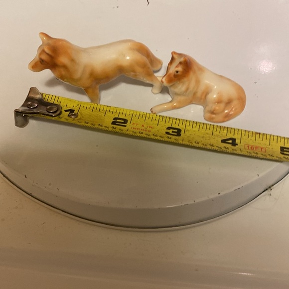 Mid Century Miniature Bone China Collie Dogs - Picture 3 of 3